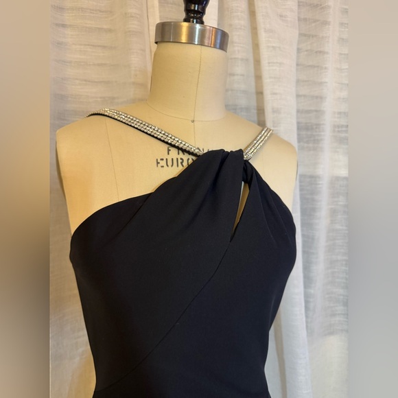 Vintage Black Cache Dress w/ Rhinestones - Picture 3 of 7